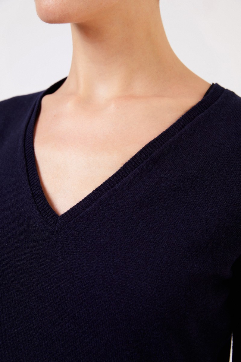 Fabiana Filippi Zweiteiliges Woll-Kleid mit PlisseeDetail Blau