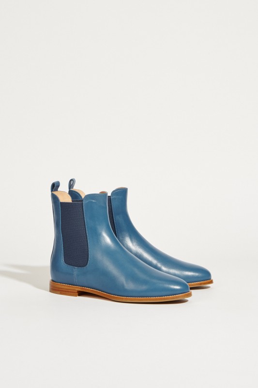 Leder-Chelsea-Boot Blau