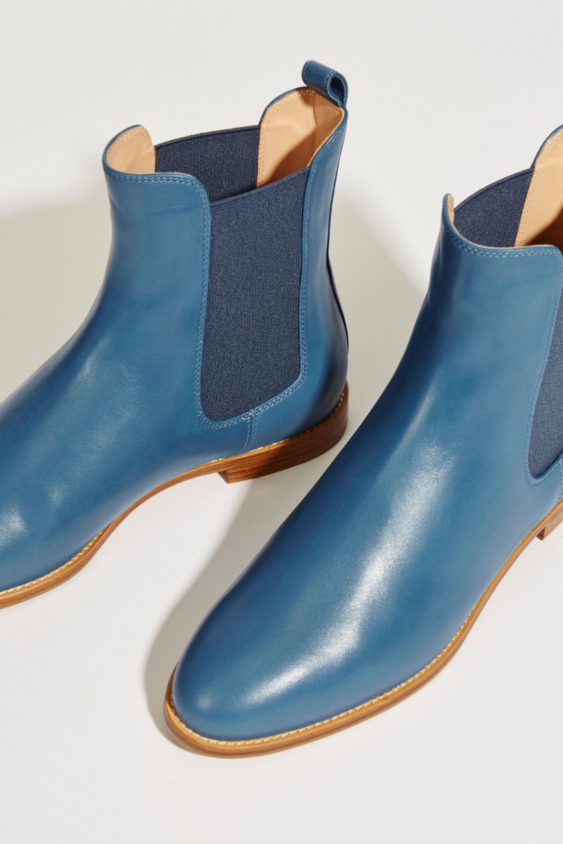 Leder-Chelsea-Boot Blau