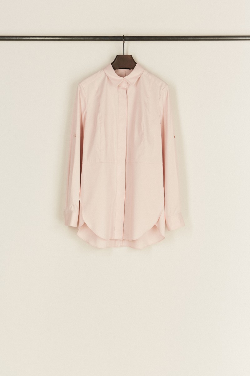 Bluse mit Ziernähten Rosé