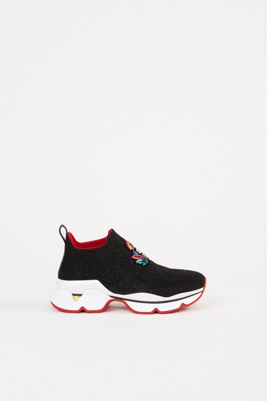 Christian Louboutin Sneaker 'Crestirun' mit Metallic-Look Schwarz/Multi