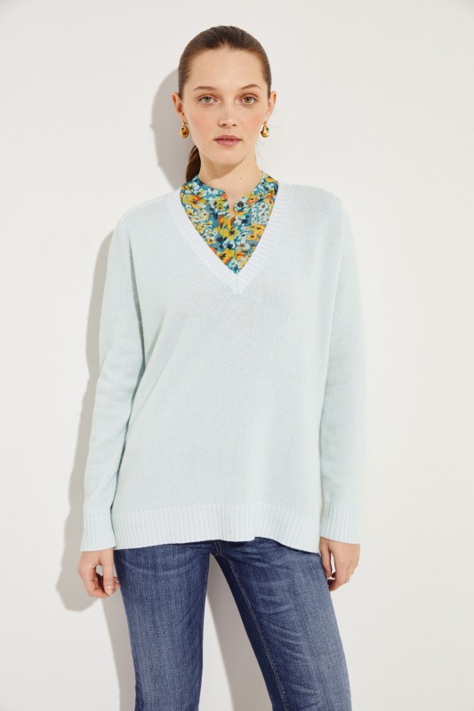 Cashmere-Pullover 'Manaus' mit V-Neck Grün