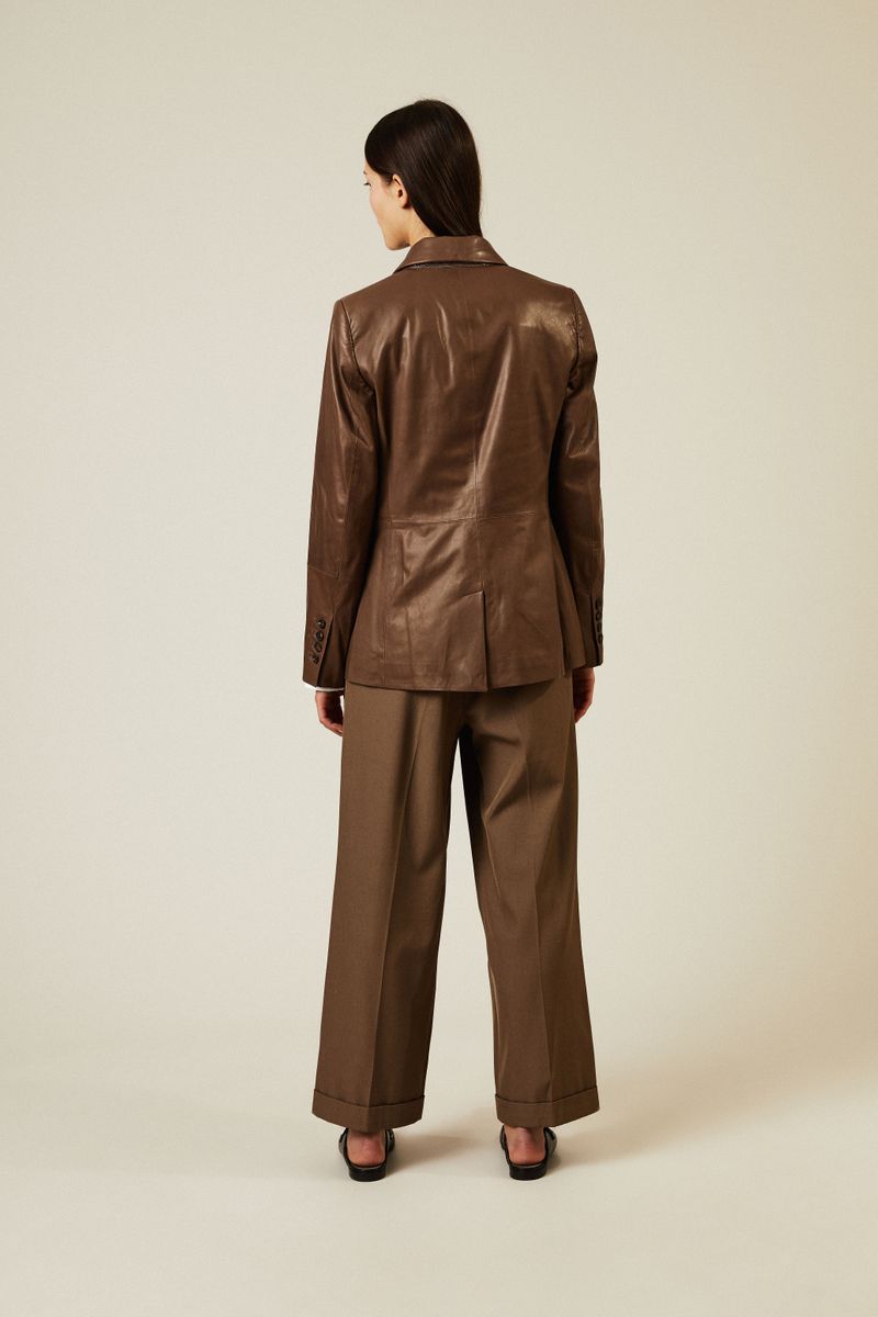 Lederblazer Braun