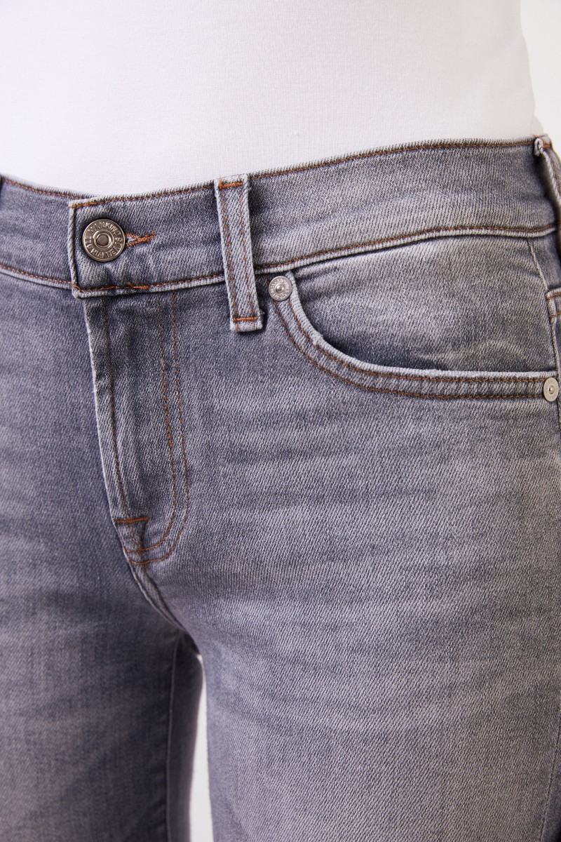 Midrise-Jeans 'Roxaenne Crop' Grau