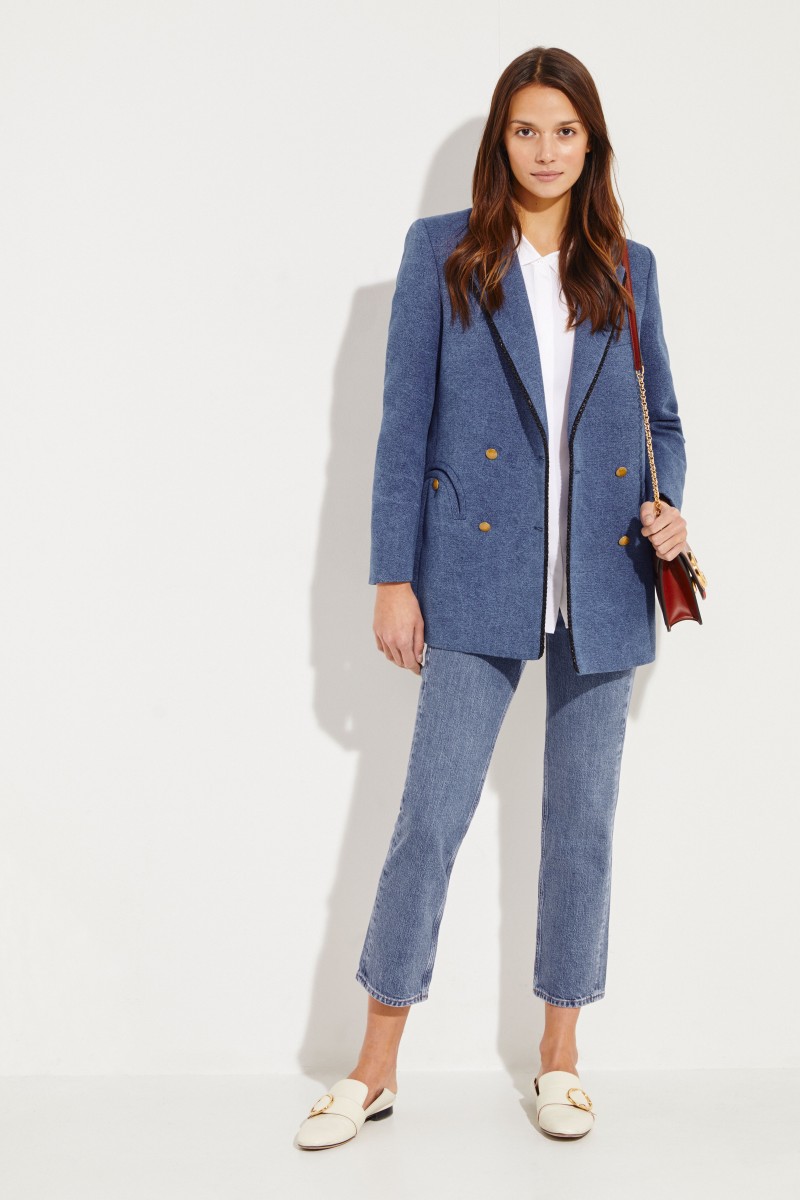 Baumwoll-Leinen-Blazer 'Blunose Everyday' Blau