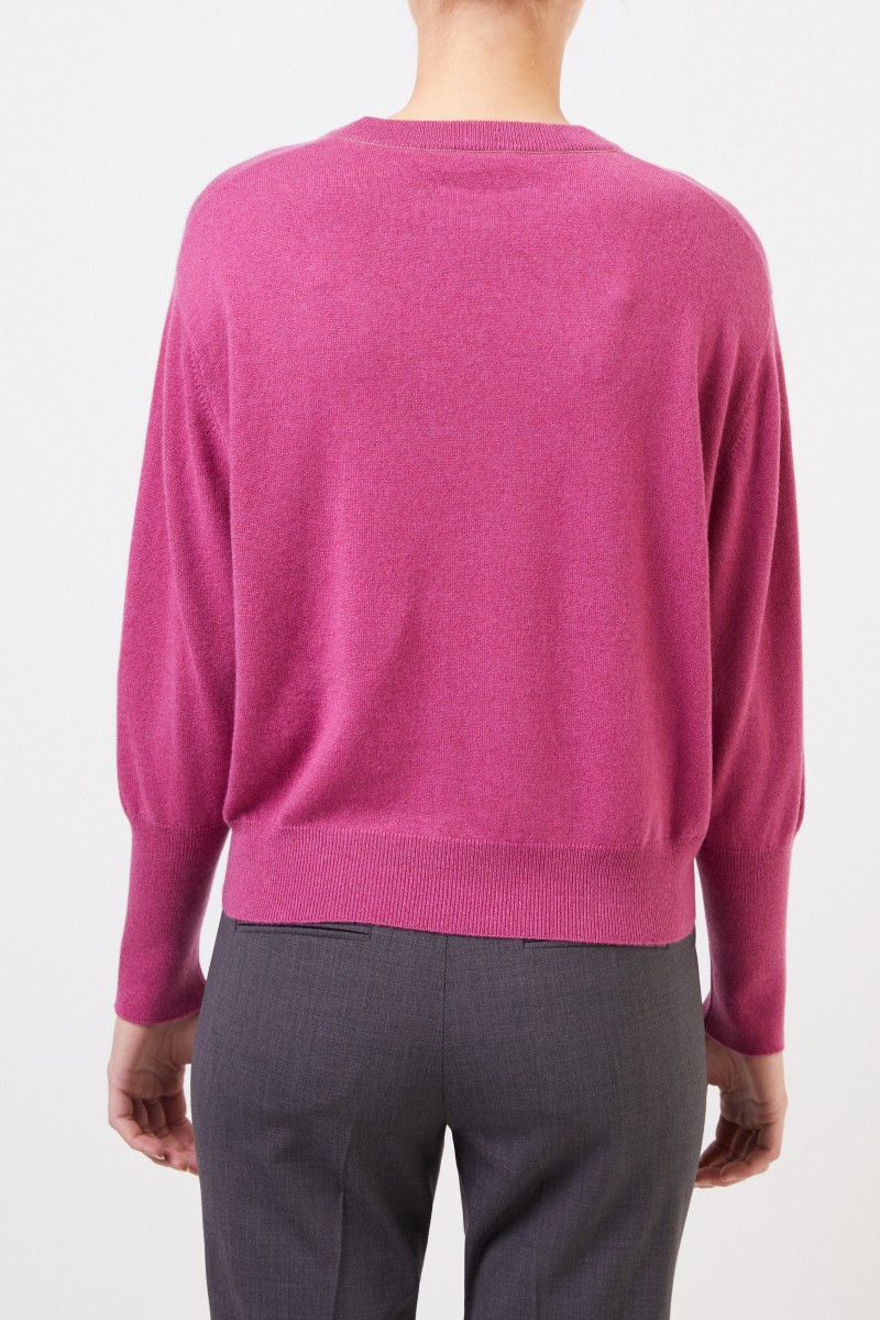 Brunello Cucinelli Cashmere-Pullover mit Perlenverzierung Pink