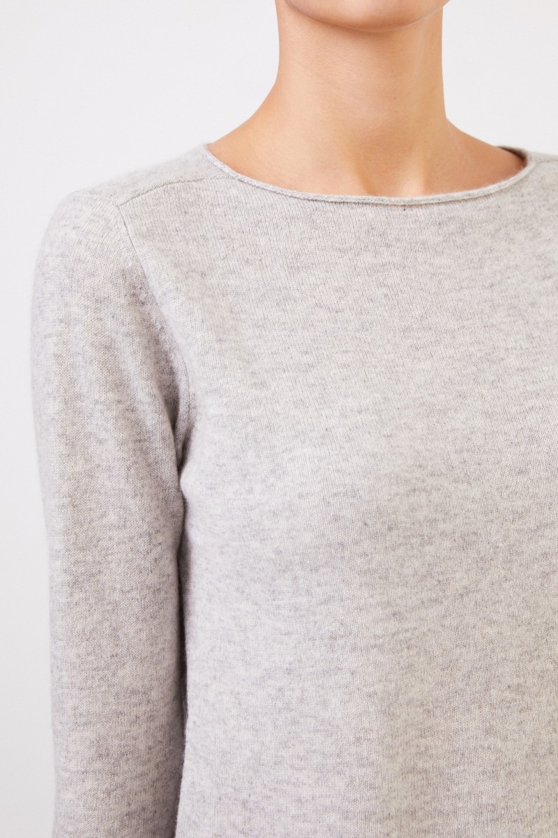 Allude Cashmere-Pullover Hellgrau meliert