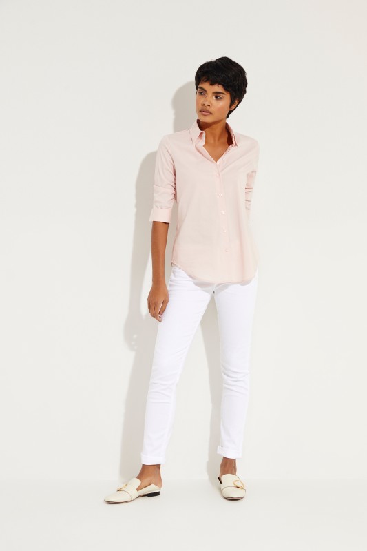 Bluse mit Raffungen Rosé