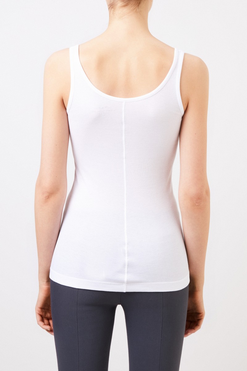 Vince Ripp-Tank-Top Weiß