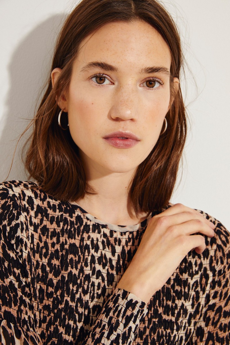Midi-Kleid mit Leo-Print Multi