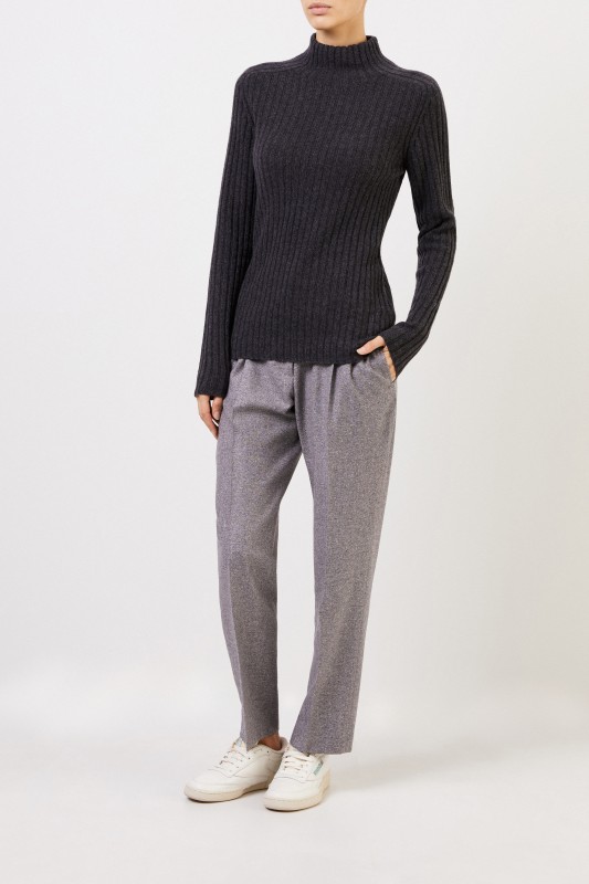 Rippstrick Cashmere-Pullover 'Ciela' Anthrazit