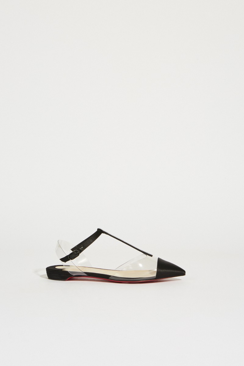 Flats 'Nosy Strass' mit Satin-Details Schwarz