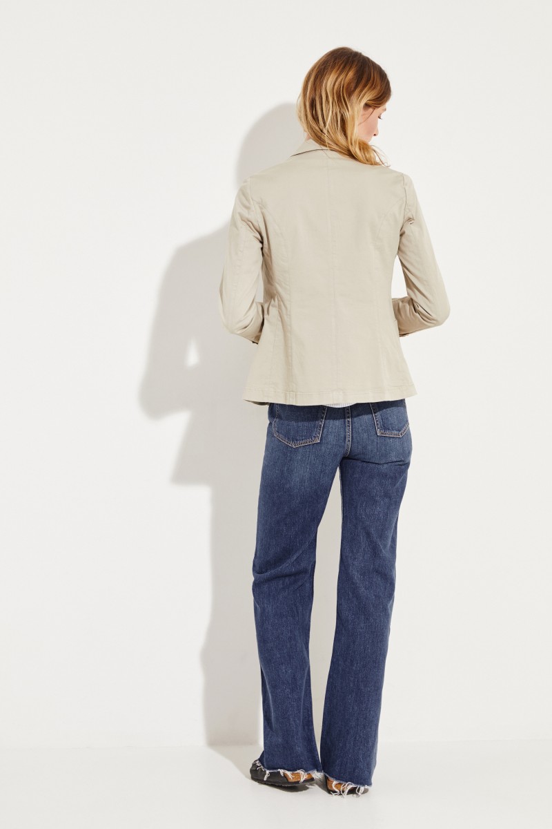 Baumwoll-Leinen-Blazer Beige