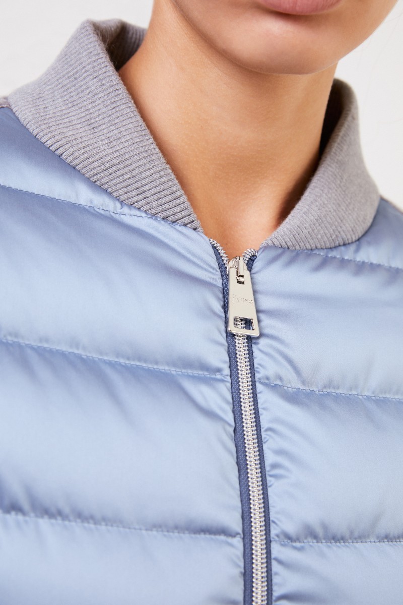 Herno Daunenjacke mit College-Kragen Hellblau