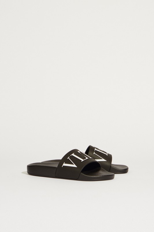 Sandale mit Logo Schwarz/Weiß