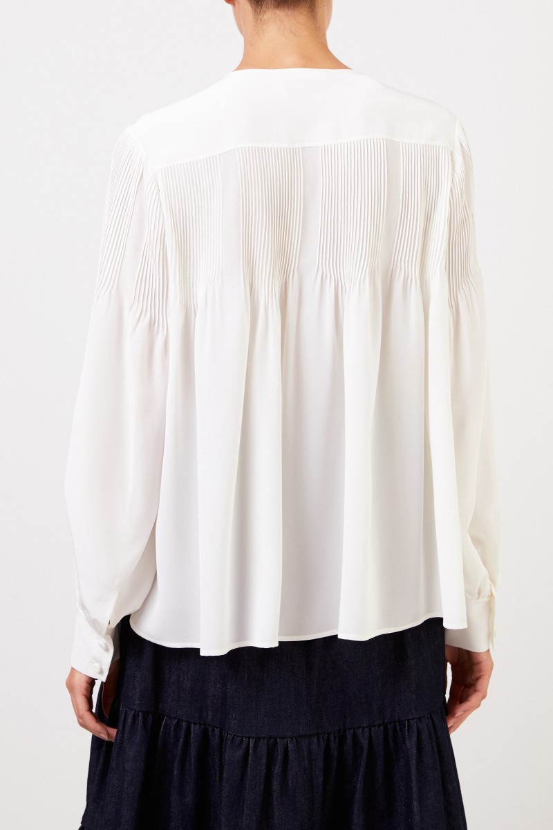 Chloé Seidenbluse mit Detail Créme