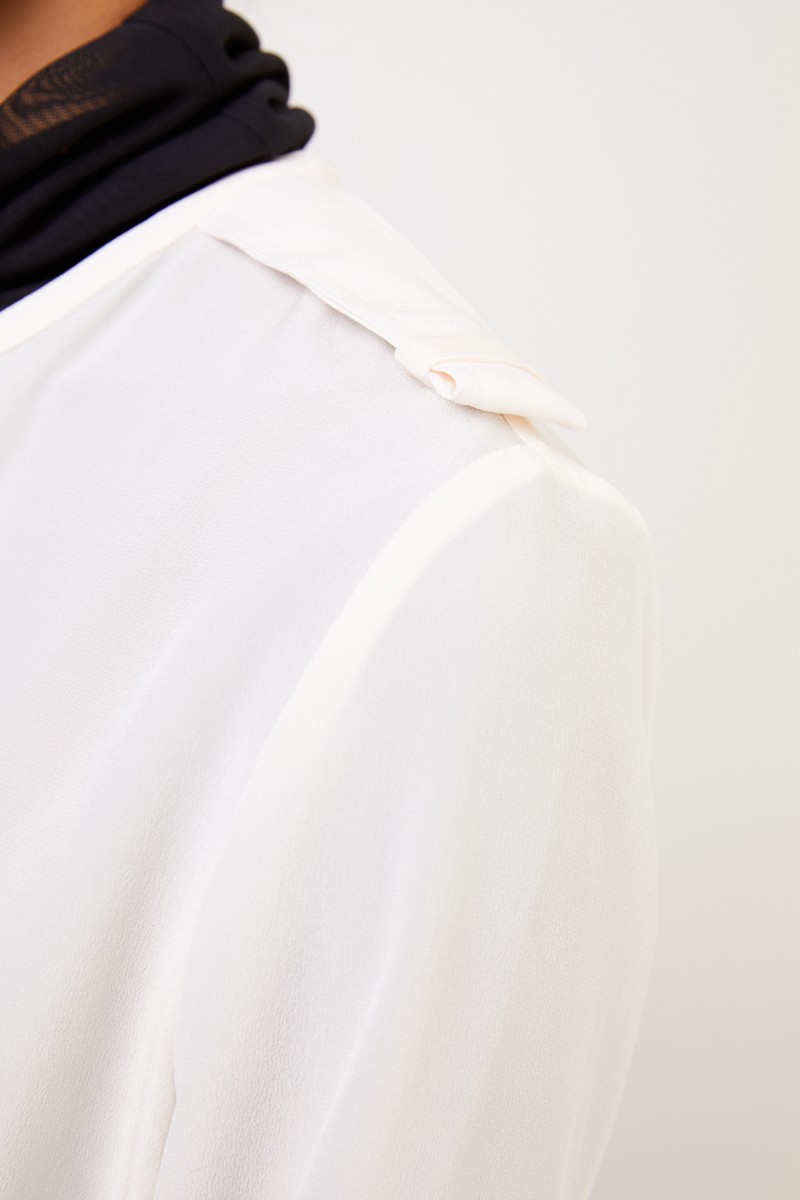Stella McCartney Seidenbluse mit Applikationen Weiß