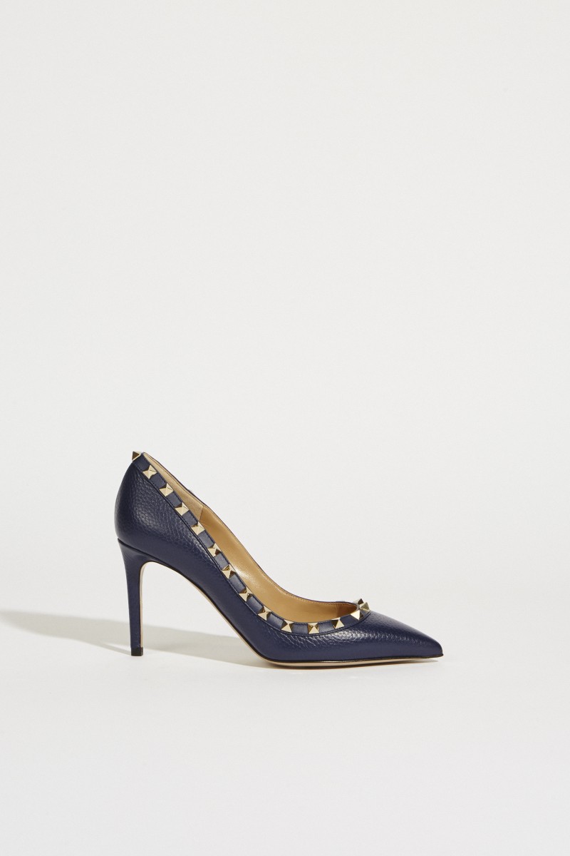 Nietenbesetzte Pumps 'Rockstud' Marineblau