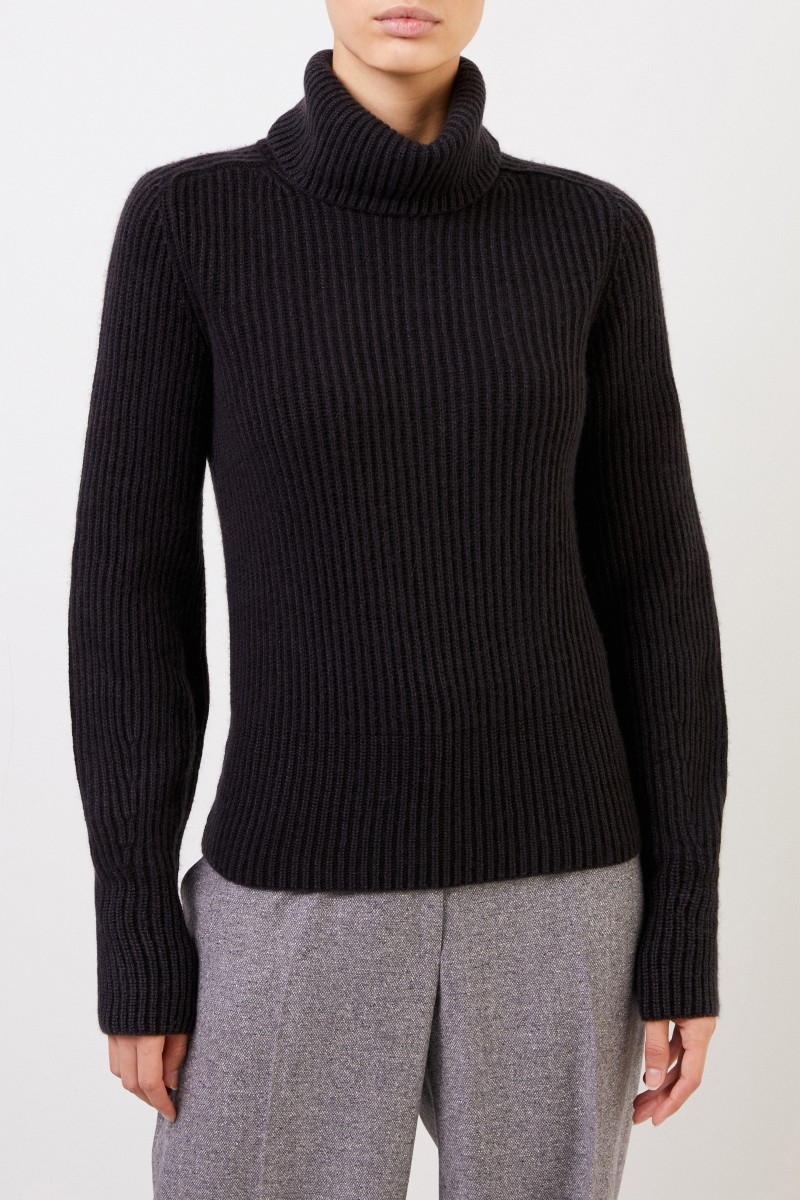 Iris von Arnim Cashmere-Pullover 'Seille' mit Rollkragen Schwarz