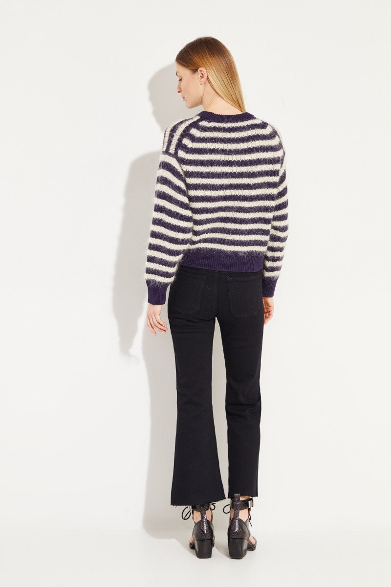 Gestreifter Pullover 'Kristen' Blau/Beige