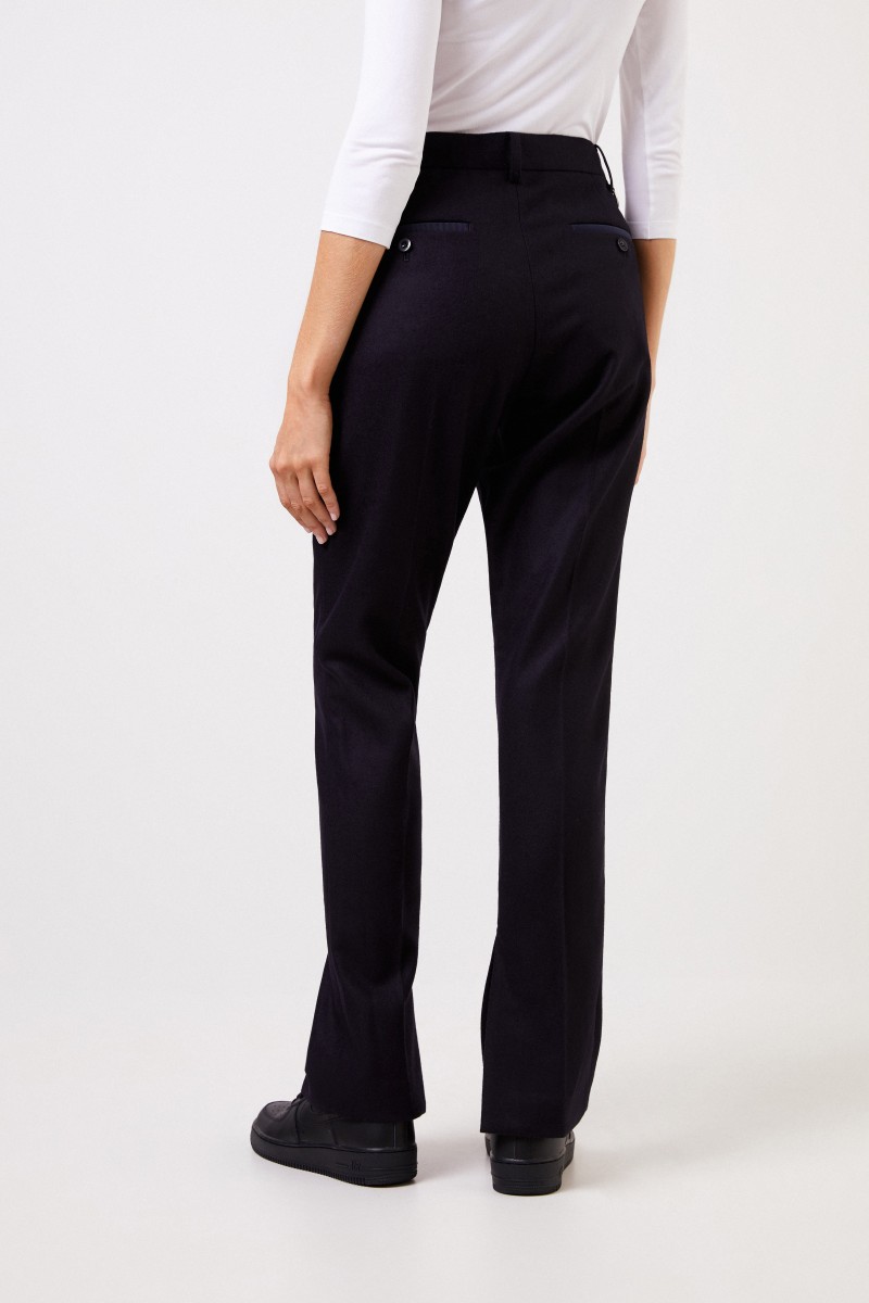 Sacai Woll-Hose mit Detail Marineblau