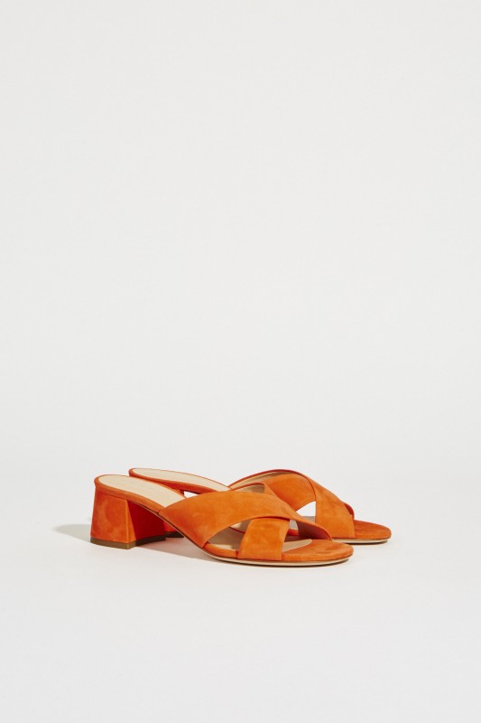 Wildleder Mules Orange