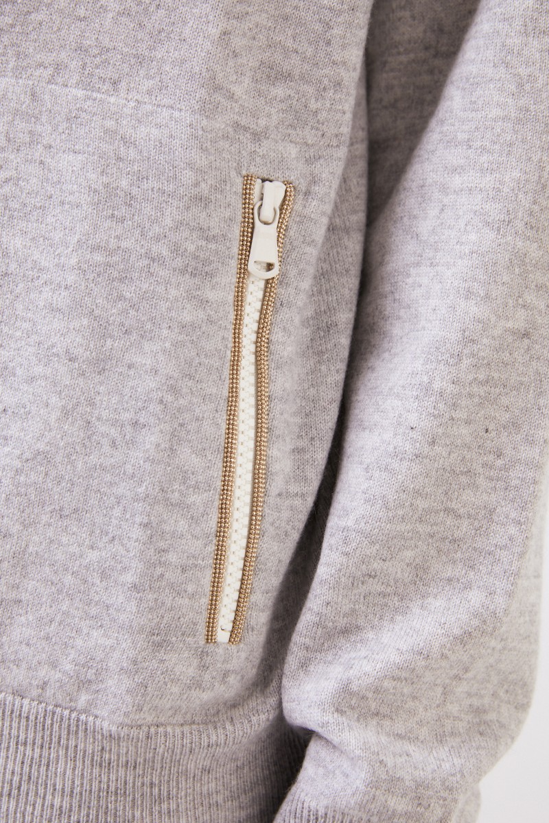 Brunello Cucinelli One-Shoulder Cashmere-Pullover Grau