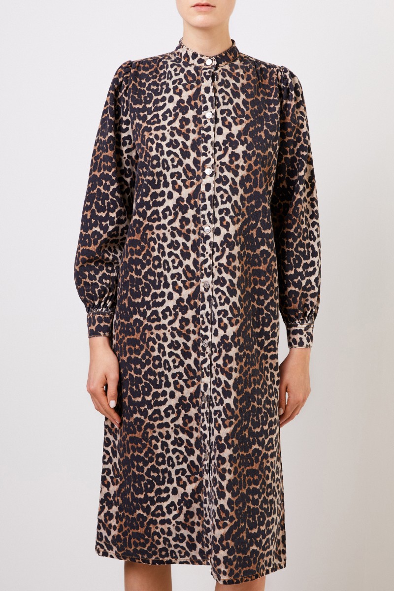 Kleid mit Leo-Print Multi