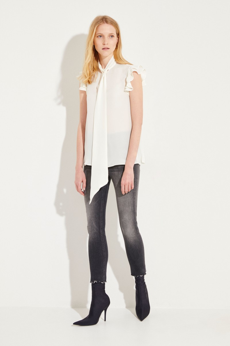 High Rise Skinny Jeans Grau