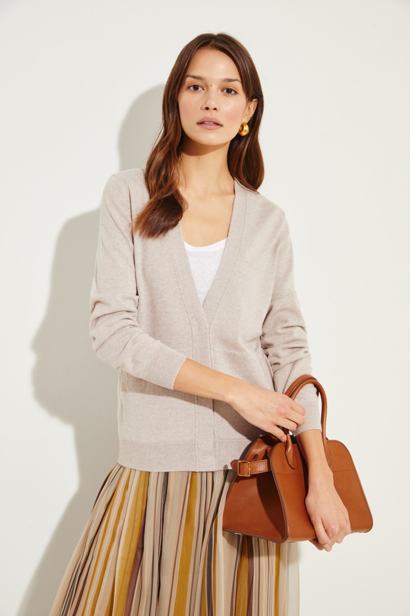 Cashmere-Cardigan Beige