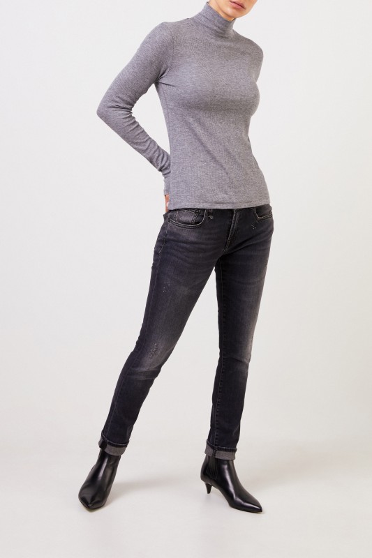 Rag&Bone Baumwoll-Pullover mit Turtleneck Grau