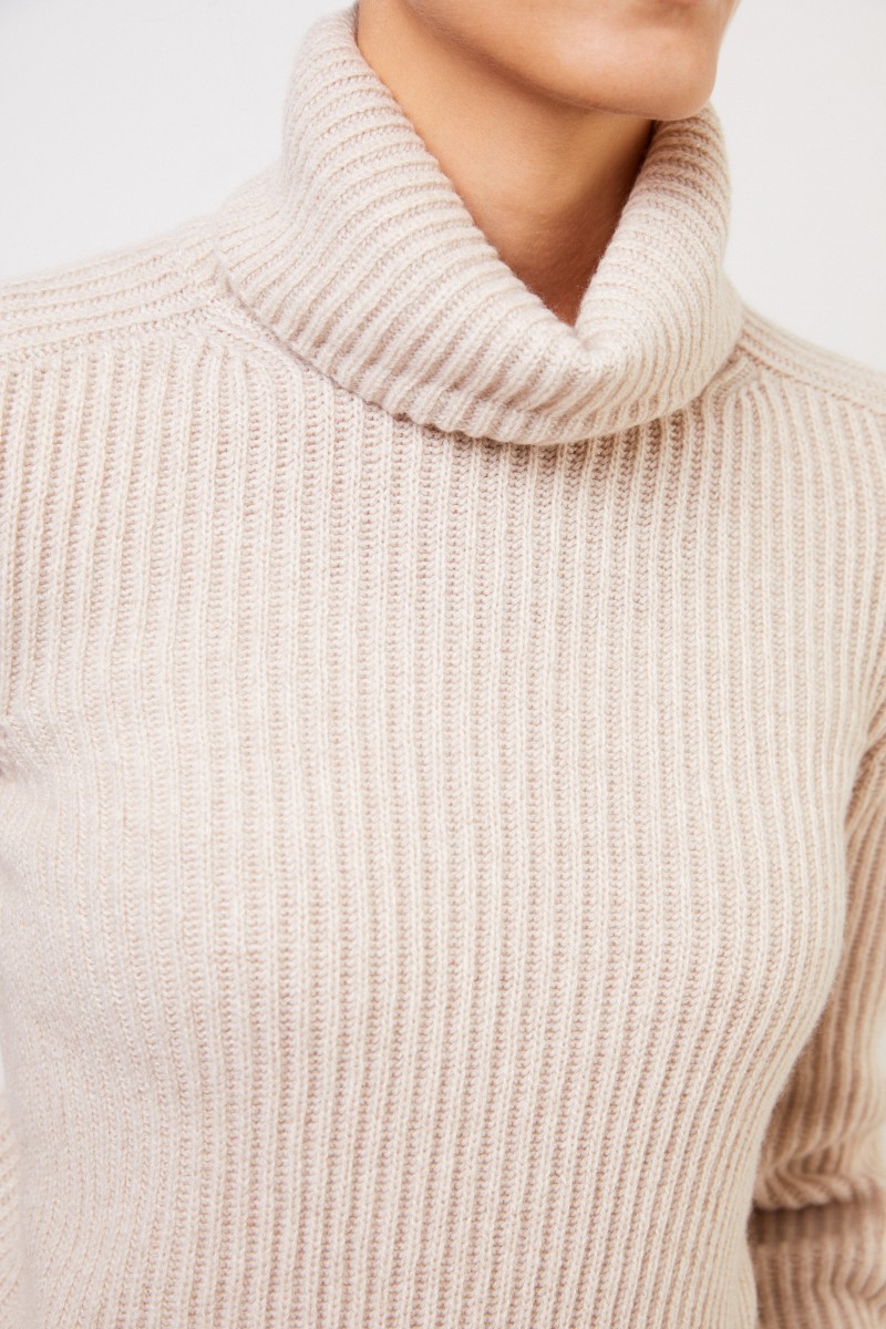 Iris von Arnim Cashmere-Rollkragenpullover 'Seille' Natur