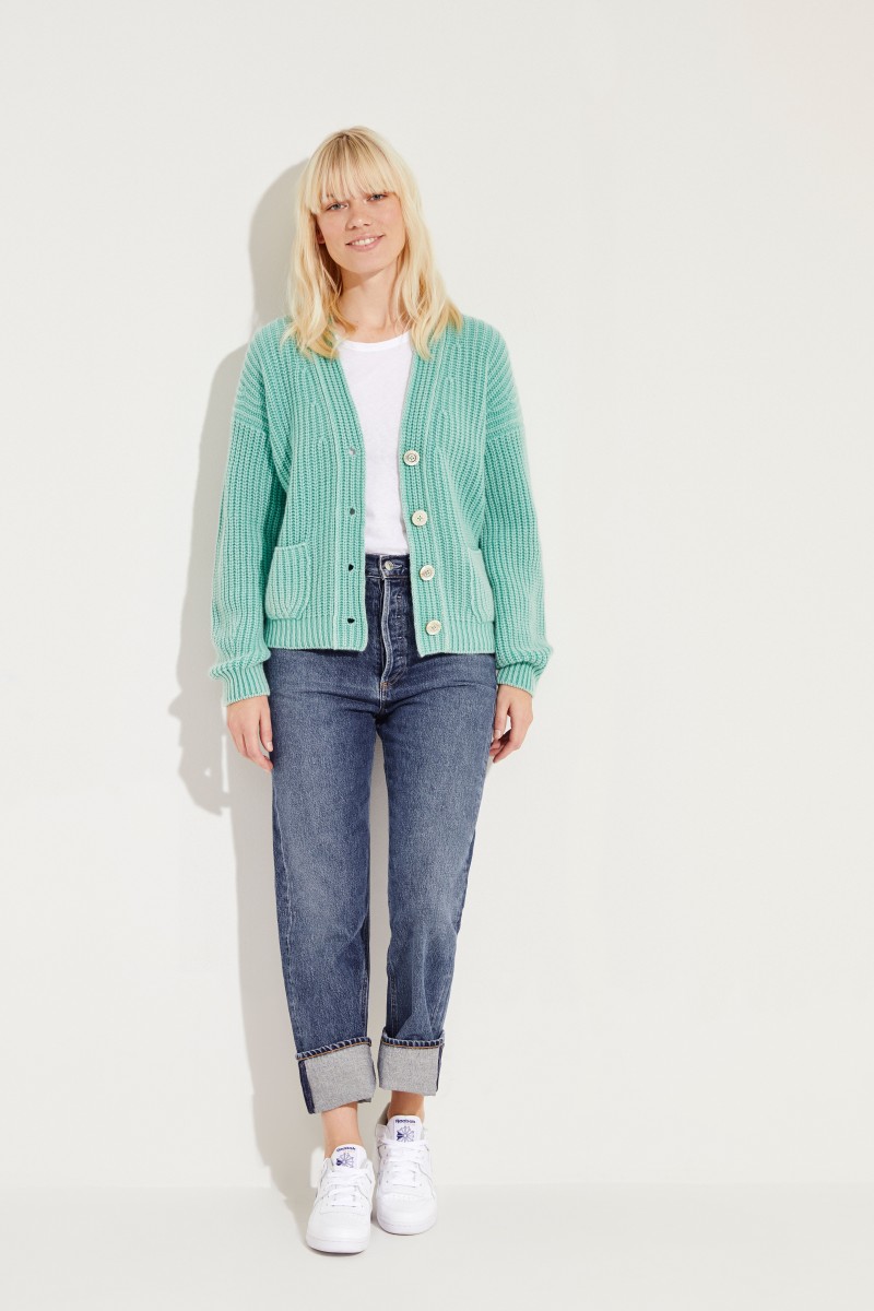 Cashmere-Cardigan 'Maxine' Grün