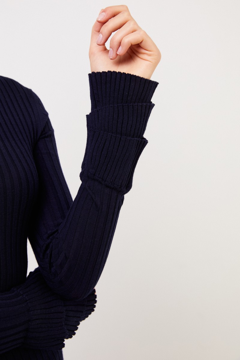 Chloé Woll-Rollkragenpullover Evening Blue