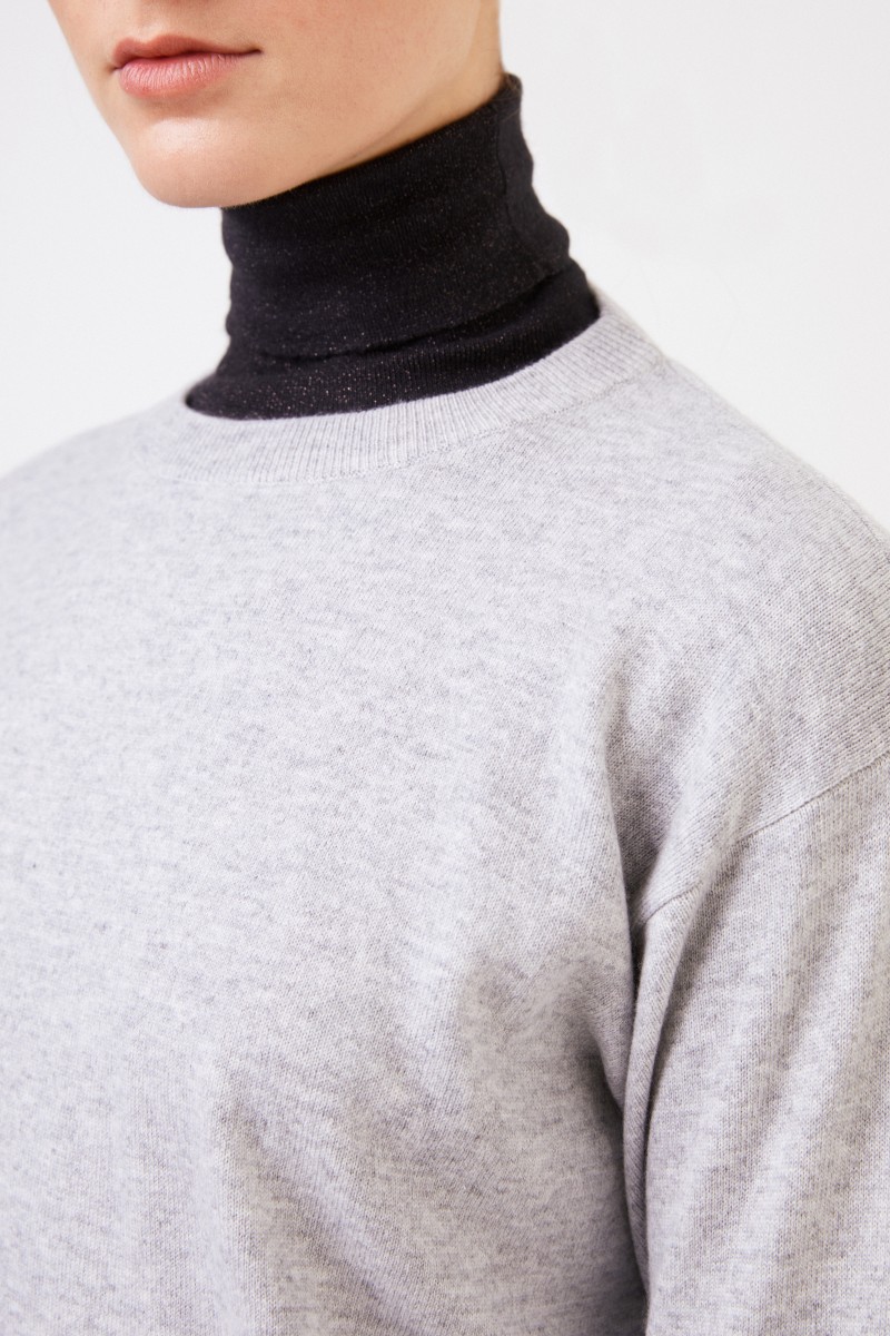 Brunello Cucinelli Klassischer Cashmere-Pullover Hellgrau