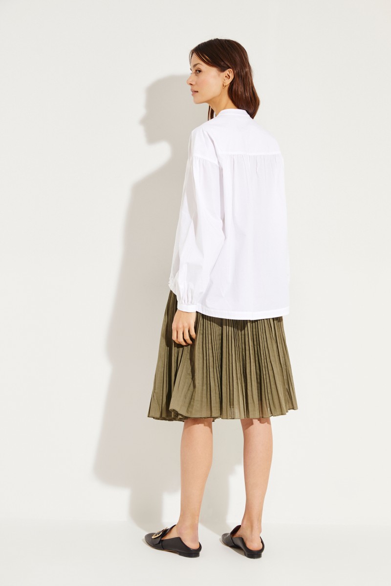 Oversize-Bluse mit Bindedetail Weiß