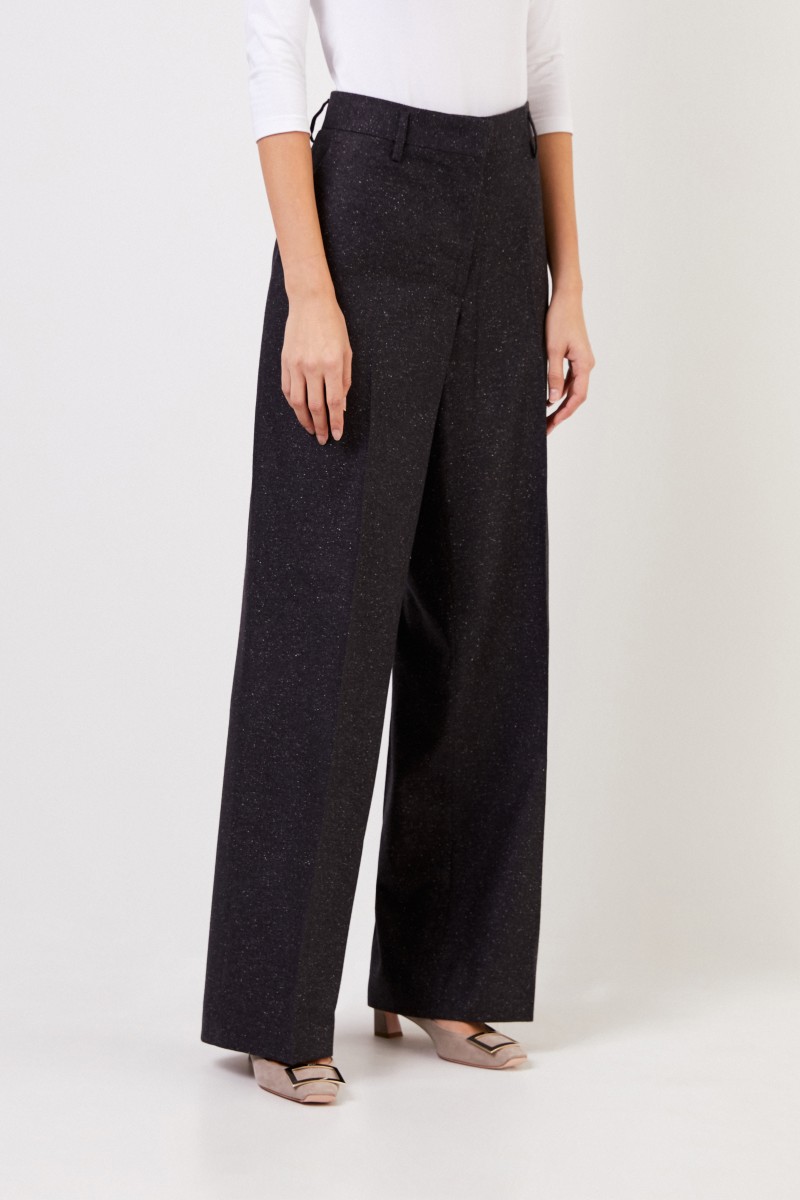 Woll-Seiden-Gabardinehose 'Jovell' Anthrazit