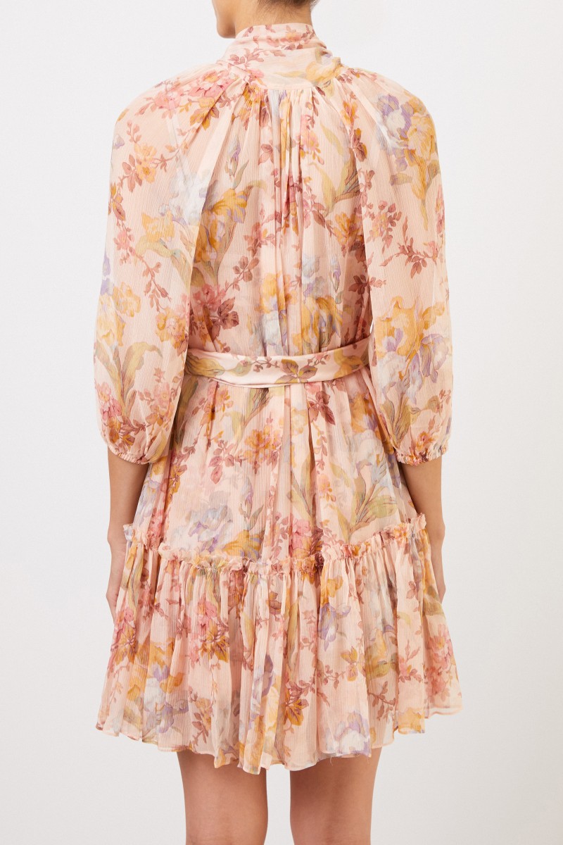 Zimmermann Zweiteiliges Seidenkleid mit floralem Print Multi