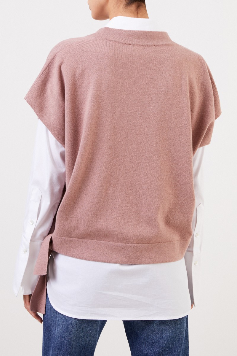Fabiana Filippi Seiden-Cashmere Pullover Puder