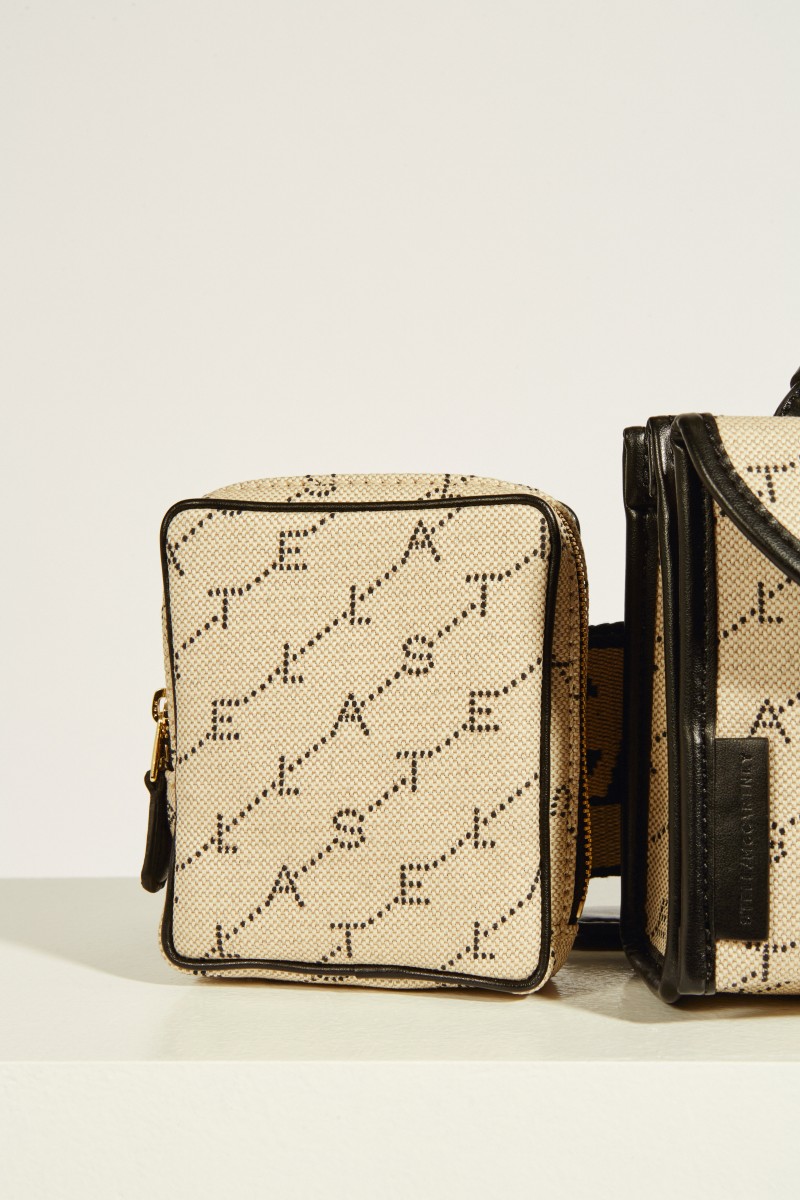 Gürteltasche 'Belt bag' mit Logo Beige/Schwarz
