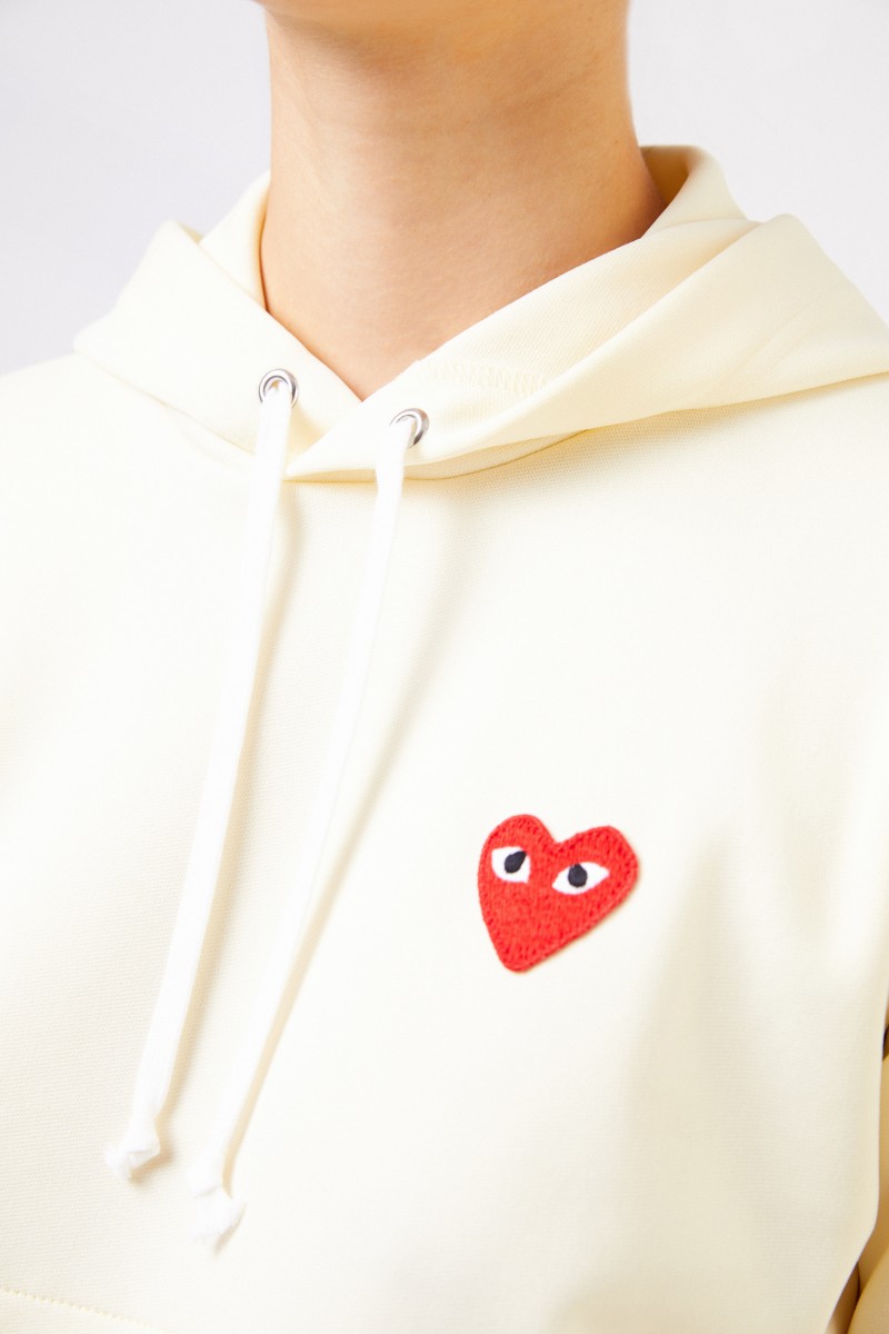 Hoodie mit Herz-Emblem Gelb