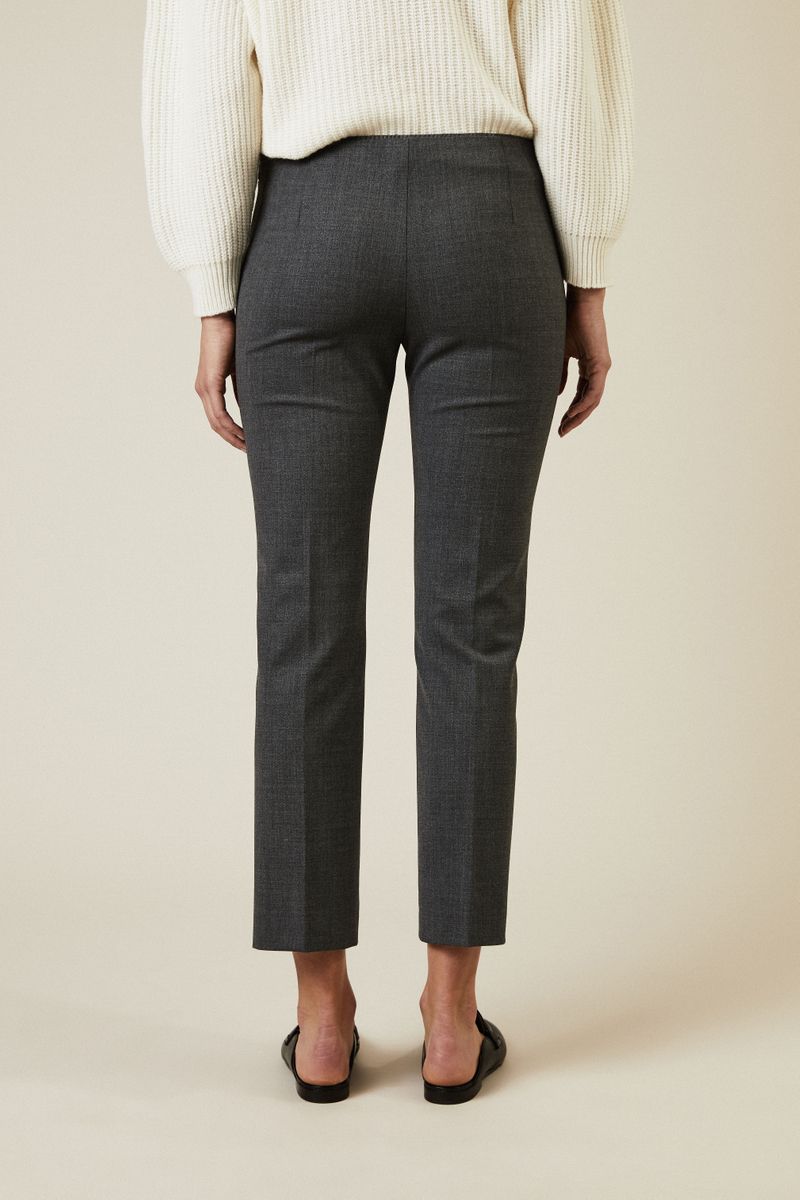 Woll-Hose mit Biesennähten Grau