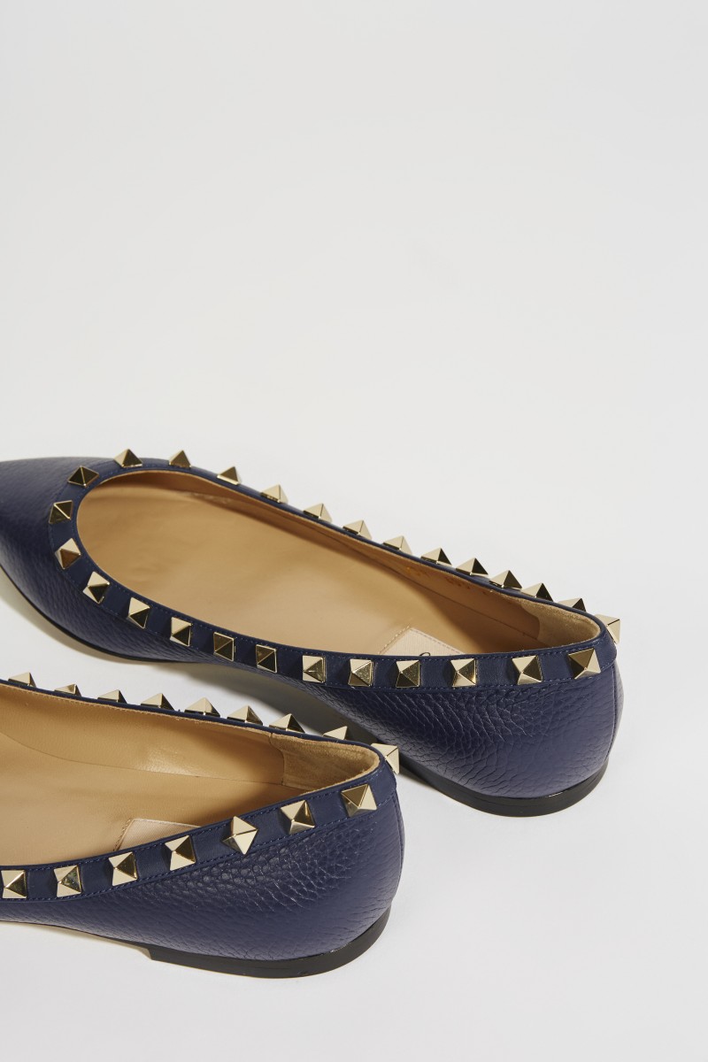 Nietenbesetzte Flats 'Rockstud' Marineblau