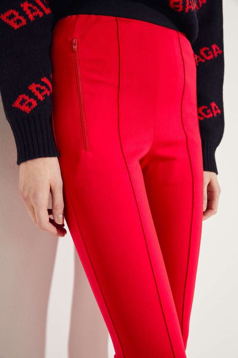 Elastische Hose mit Logo Rot