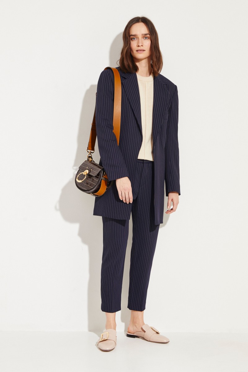 Langer Blazer mit Nadelstreifen Midnight