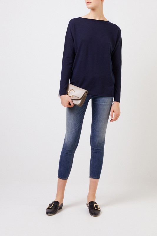 Iris von Arnim Oversize Cashmere-Pullover 'Laniv' Marineblau