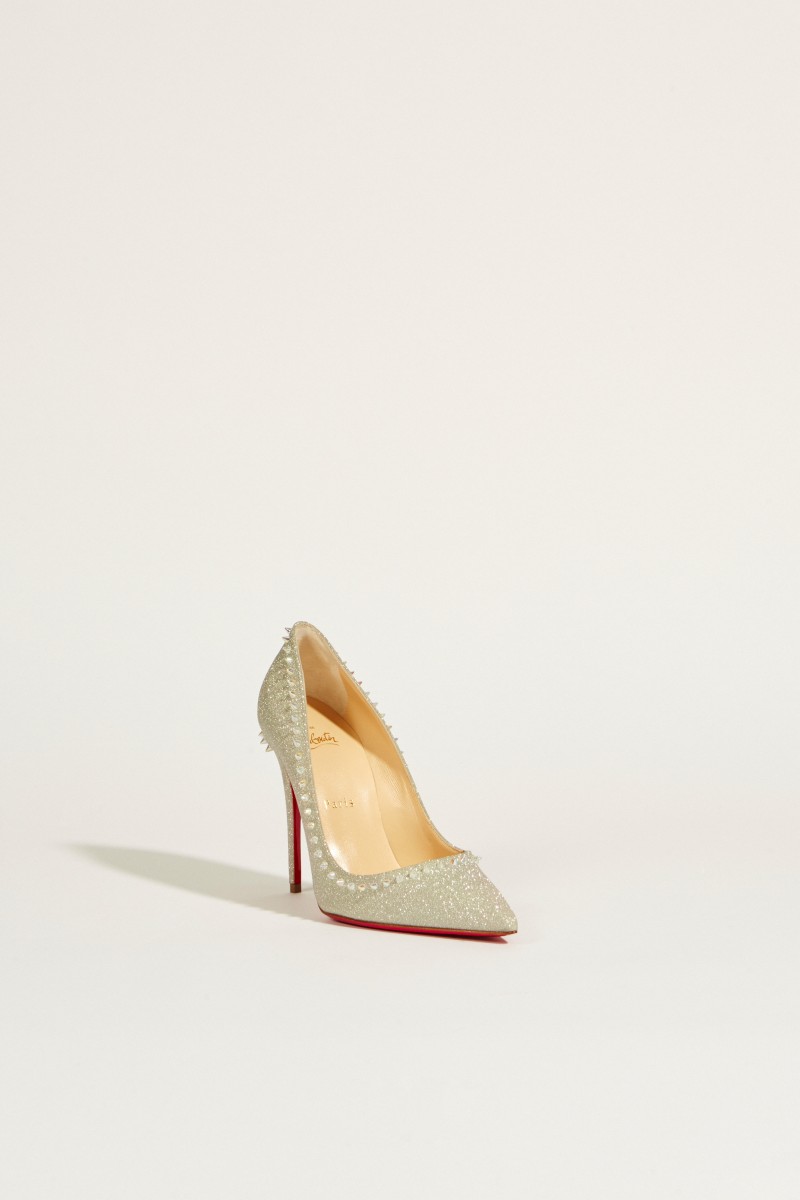 Pump 'Anjalina 100 Glitter Sunset' Silber