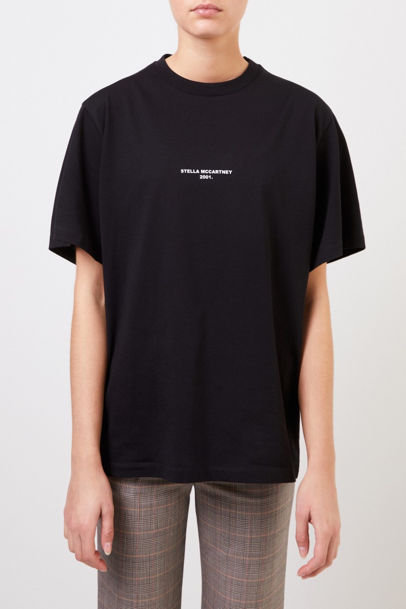 T-Shirt with Logo-Print Black