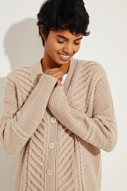 Cashmere-Cardigan 'Beatriz' Beige