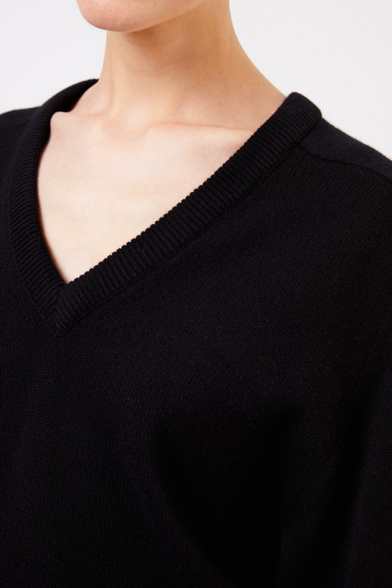 Chloé Cashmere-Pullover mit V-Neck Schwarz